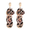 Wholesale Women's long leopard print sexy exaggerated earrings ins style niche design earrings jewelry