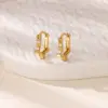 Wholesale Three-dimensional Sun Stud Earrings For Women In 304 Stainless Steel With 18K Gold PVD Coating And Zircon Inlay