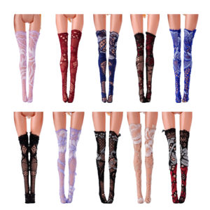 Wholesale Toy socks 11 inch 6 minute doll dress princess American yarn long tube lace BJD heart silk lace stockings