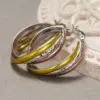 Wholesale Three-dimensional Geometric Earrings For Women In Copper With KC Golden Plated Water Plating And 0.03µm Thickness