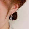 Wholesale Summer Sweet Cool Personality Exquisite Super Flash Zircon Rabbit Ear Buckle Women's Fashion Niche Design Trendy Earrings