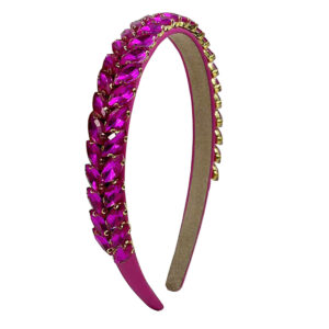 Rose leaf crystal headband