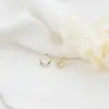 Wholesale Leaves Stud Earrings With 925 Sterling Silver Posts, Copper Base, And 14K Real Gold Plated Finish Featuring Zircon Inlay In Gold