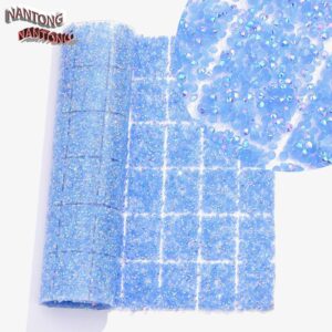 7 light blue / Flat bottom round hot diamond hot melt square adhesive sticker [full piece 24*40cm small square 3*4cm]