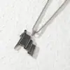 Wholesale Zhuoxuan American Flag Brooch Diamond Inlaid Geometric Stainless Steel Pendant Necklace Suitable For Men And Women