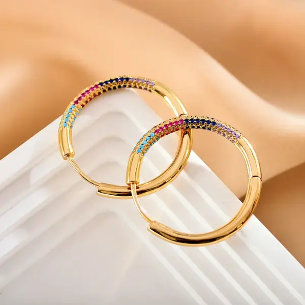 Wholesale 1 Pair Glam Modern Style Circle Inlay Copper Zircon Earrings