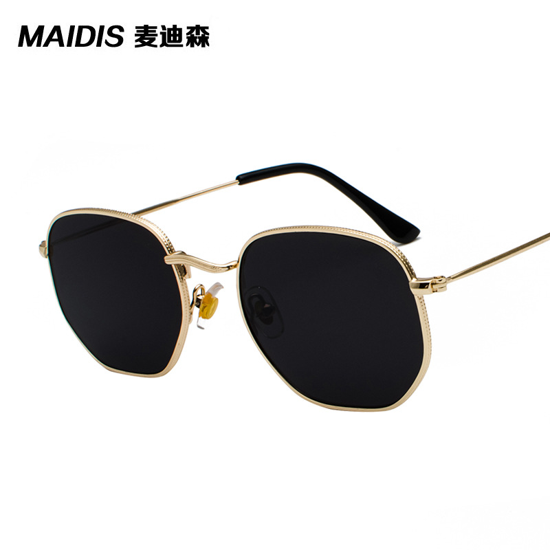 Wholesale Jite 7006 Harajuku Personalized Asymmetrical Sunglasses Fashionable Metal Glasses for Men Literary Style Sunglasses for Women