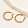 Wholesale 201 Stainless Steel Circle Spiral Stripe Electroplating Electroplating Simple Style Plating Gold Earrings