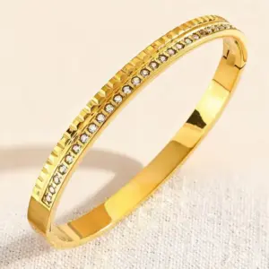 46-C-4 Gold Diamond-Embellished Bracelet