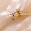 Wholesale Titanium Steel Ring Elegant Niche High-End Design Sense Ring Versatile Open Ring Wholesale Vacuum Electroplating 18K Real Gold Snake
