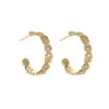Wholesale Double Ring Stud Earrings For Women In Copper With Artificial Gemstones And 925 Sterling Silver Ear Pins, Exaggerated Style