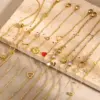 Wholesale PVD Coated 18K Gold Plated Round Heart Shape Flower 304 Stainless Steel Copper IG Style Korean Plating Bracelets