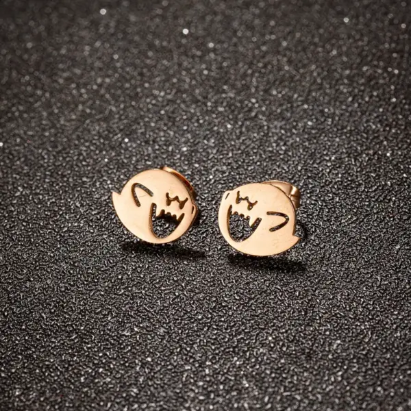 Wholesale PVD Coated 18K Gold Real Gold Plated Little Monster 304 Stainless Steel Funny Waterproof Non Tarnish Ear Studs