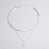 oly-57ca03dfc9dbe91a1540d5c761aca498 Wholesale Style Simple Multi-layer Lotus Pendant Necklace Women's Fashion Personalized Gold Bead Round Blade Chain Necklace Chain