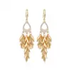 Wholesale Women’s Real Gold Plated Copper Tassel Grain Drop Earrings Featuring Elegant Design