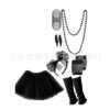 Wholesale  Neon Theme Prom Party Accessories Necklace Bow Lace Headband Lightning Earrings Mesh Dress Set