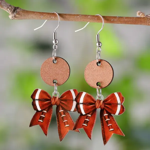 oly-57d653c9ea6879a310a3b0529df39ab6 Wholesale Retro Multicolor Acrylic Bow Tie Drop Earrings For Women With 304 Stainless Steel Ear Pins
