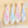Wholesale Pure Cotton Square Towel Colorful Plaid Gauze Small Towel Children's Gauze Saliva Towel Kindergarten Handkerchief Towel