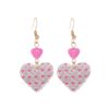 Wholesale Simple Fashion Cute Eco-friendly Material Acrylic Peach Heart Pendant Earrings Women's Valentine's Day Earrings