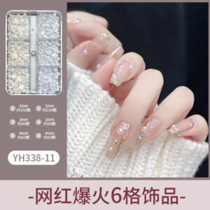 6 grids pure white + off-white semicircle (yh338-11)