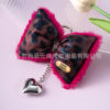oly-57f6b00017b393562ad4ffa2aaba6714 Wholesale Ins Accessible Luxury Leopard Print Leather Cotton-Filled Bow Heart Keychain Niche Design Sexy Sweet and Cool Mobile Phone Chain