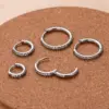 Wholesale 1 Piece 316L Stainless Steel Zircon Simple Style Classic Style Shiny Ear Cartilage Rings & Studs Round Waterproof Non Tarnish Surgical Steel 18K Gold Plated Ear Cartilage Rings & Studs