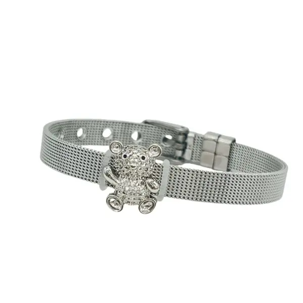 Wholesale Unisex Animal Bracelet With Bezel Setting, PVD Coated 304 Stainless Steel Featuring Zircon Inlay And 0.03µm Gold Plating Thickness