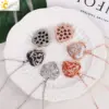 Wholesale Natural Crystal Heart Pendant Hollow Design Women's Necklace Elegant Simple Style Geometric Pattern 201 Stainless Steel Natural Stone Copper Jewelry Accessories