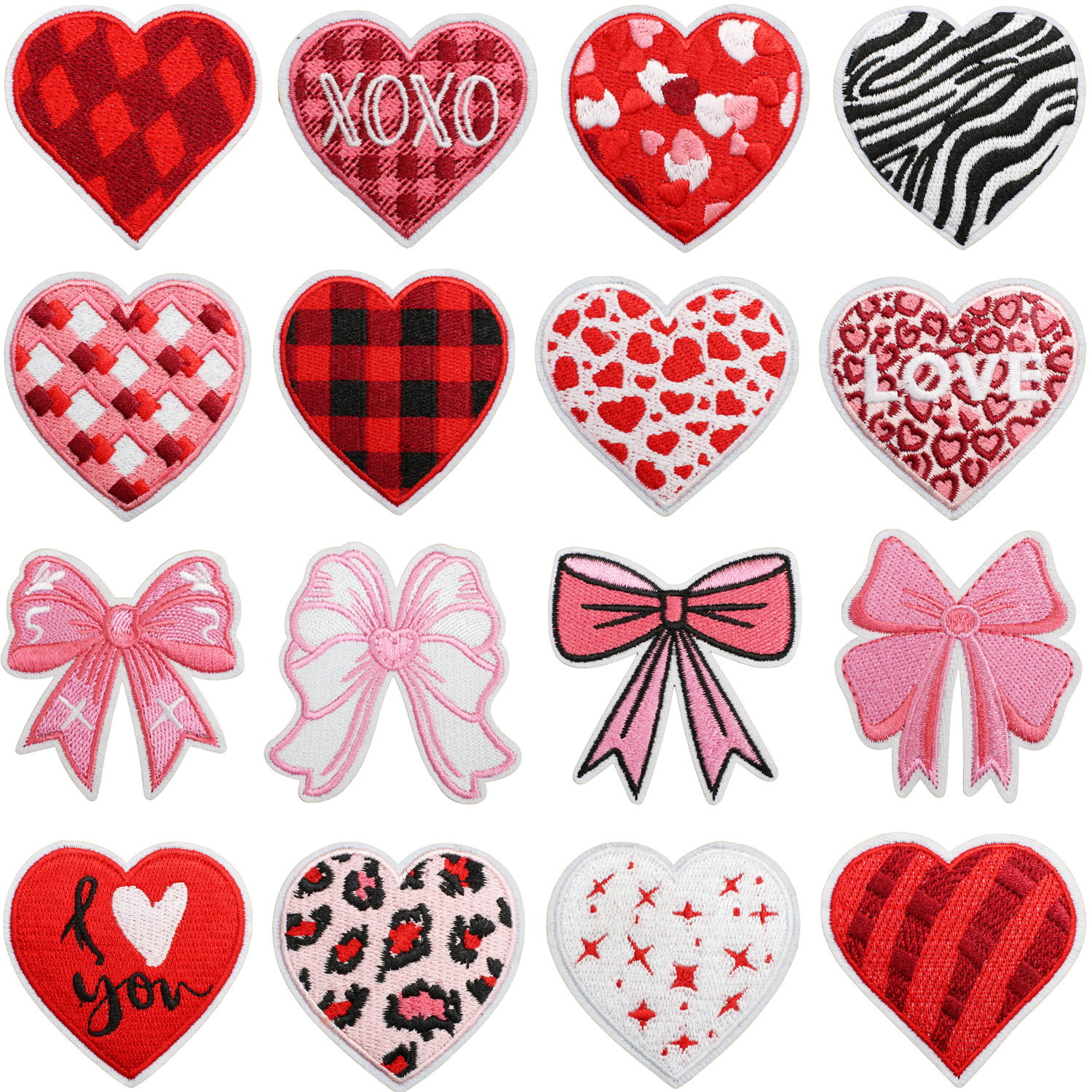 Wholesale Love Valentine's Day Decorative Embroidered Cloth Sticker Red Love Love Patch I Love You Couple Computer Embroidered Sticker