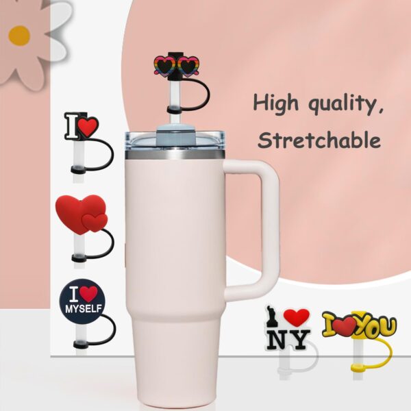 Wholesale Valentine's Day Soft Rubber Straw Dust Cap Casual Cartoon Star Coffee Drink Dust Cover Plug Personalized Decorative Cross