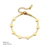 Wholesale PVD Coated Real Gold Plated 18K Gold Heart Shape Grain 304 Stainless Steel Streetwear Waterproof Non Tarnish 304 Stainless Steel Lobster Trigger Clasp Closure Bracelets