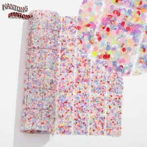 1 mixed color / Flat bottom round hot diamond hot melt square adhesive sticker [full piece 24*40cm small square 3*4cm]