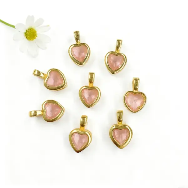 oly-585db32917c8781766037b351bf2d5c6 Wholesale 18K Gold Plated Copper Color Retention Zircon Heart-Shaped Birthstone Pendant DIY Jewelry Hanging Water Plated Imitation Gold Geometric