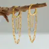 Wholesale Gold Stainless Steel Tassel Earrings Women's Jewelry Daily Wear Holiday Date Simple Classic Style Vacuum Plated 18K Gold