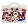 Wholesale New American Flag Bracelet American Independence Day Veterans Day Bracelet Patriotic Gifts Elastic Bracelet