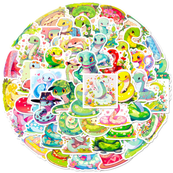 oly-5870d6755d325594149ca951914bd449 Wholesale Sell 50 cute cartoon snake stickers reptile cartoon snake personality graffiti stickers