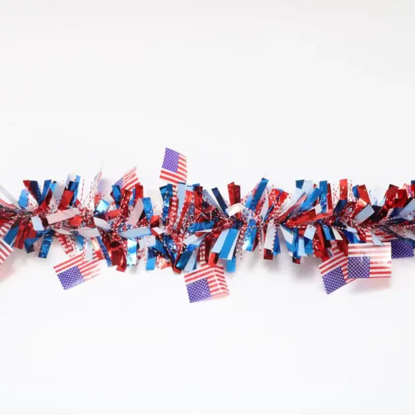 Wholesale Flag Bunting Colorful Strips Festival Atmosphere Supplies Independence Day Bunting Ribbon Festival Decoration Plastic Material