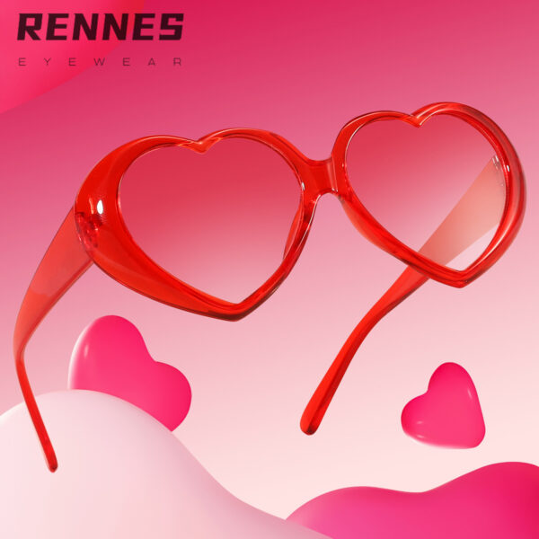 Wholesale  Valentine's Day large frame peach heart fashion sunglasse seaside vacation sun protection sunglasses