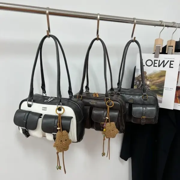 Wholesale Bowling Handbag For Women 2025 New Trendy Fashion Retro Underarm Bag Versatile Large Capacity Single Shoulder Commuter Bag