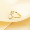 Wholesale Elegant Open Heart Flower Stainless Steel Ring For Women New Style Sweet Fashion Jewelry Accessory Versatile All Seasons