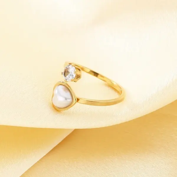 Wholesale Elegant Open Heart Flower Stainless Steel Ring For Women New Style Sweet Fashion Jewelry Accessory Versatile All Seasons
