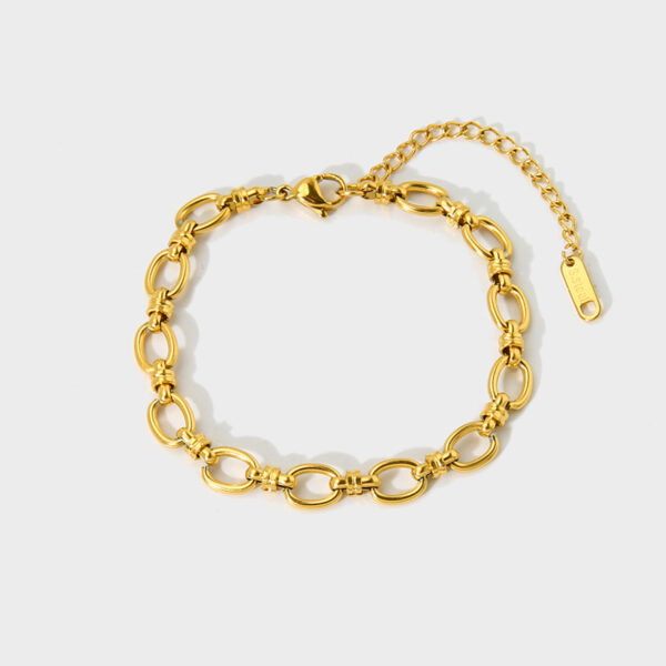 oly-58b3e27d7fb05adaaa22e10b8a26d542 Wholesale Oval Chain Cross Buckle Bracelet 18K Gold-plated Stainless Steel Fashion Women's Fashion Bracelet Hand