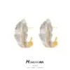 Wholesale Feather Stud Earrings For Women With Copper And 925 Sterling Silver Posts In Multicolor
