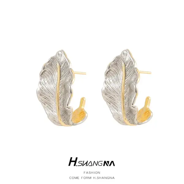 Wholesale Feather Stud Earrings For Women With Copper And 925 Sterling Silver Posts In Multicolor