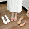 oly-58b503bbbffc11a51e46b1810bdf3916 Wholesale Transparent Sandals for Women Summer Style Crystal Heel High Heels for Outerwear Soft Soles for Small People