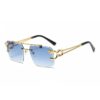Wholesale trendy frameless sunglasses Leopard head fashion trimming sunglasses men's temperament women's online celebrity street glasses