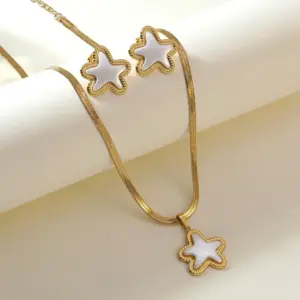 BD052EH+BD052XL-Pentagram Necklace Set