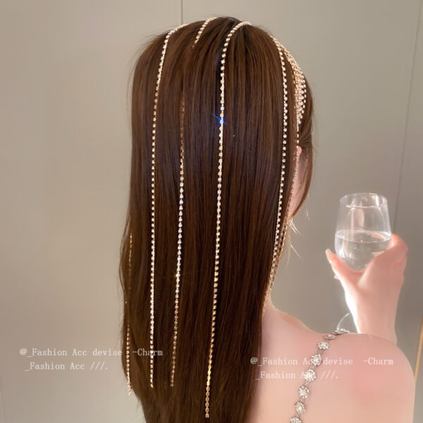 Wholesale Fashion personality diamond tassel multi-layer hairband exaggerated design headband niche high-end hair accessories wholesale women