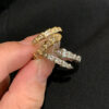 Wholesale Sparkling Diamond Snake-Shaped Ring for Women Ins Accessible Luxury Niche Silver Open Ring Texture Simple and Versatile Trendy and Cool