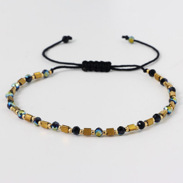 oly-58df18d5da701bac23b7cef2b3b107f2 Wholesale Hand-woven Simple Geometric Crystal Bracelet Hand Beaded Children's All-match Golden Super Flash DIY Hand Rope